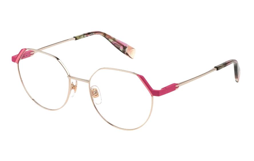 montatura leggera dorata con dettagli fucsia - ottica foto tait